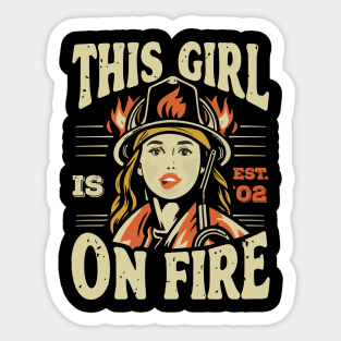 Fierce Firefighter Beauty Girl 02 Sticker